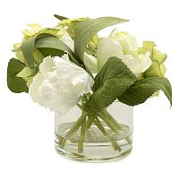 композиция из искусственных цветов в вазе тюльпаны и гортензии в Нижневартовске