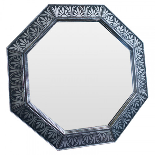 зеркало восьмиугольное черное с орнаментом sunflower в Нижневартовске