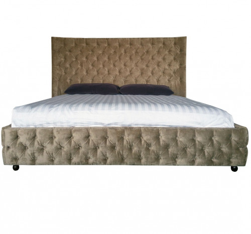 кровать двуспальная 180х200 бежевая из велюра cons в Нижневартовске