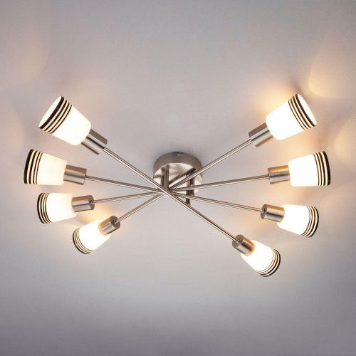 потолочная люстра eurosvet jenna 30132/8 сатин-никель в Нижневартовске