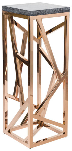 консоль geometric высокая 40x40x110 золото, серая столешница в Нижневартовске