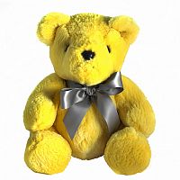 игрушка медвежонок с бантом (желтый) натуральный мех бобра в Нижневартовске