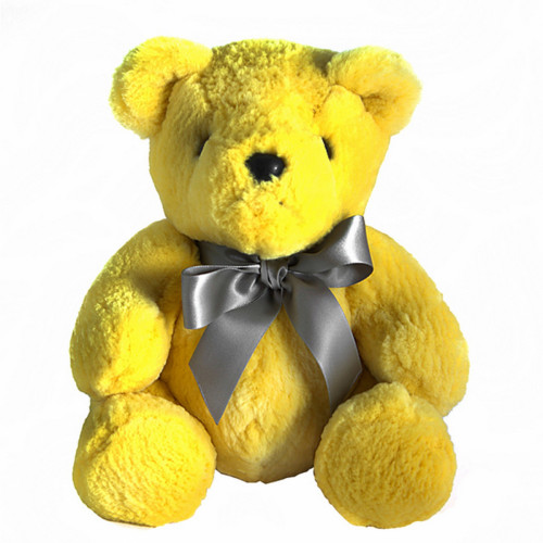 игрушка медвежонок с бантом (желтый) натуральный мех бобра в Нижневартовске