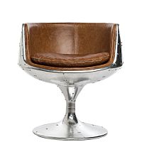 кресло на крутящейся ножке wright метал коричневое в Нижневартовске