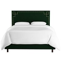 кровать двуспальная с мягкой спинкой 180х200 зеленая aiden emerald в Нижневартовске