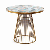 elsa стол ø90 золото, многоцветная мозаика от la forma (ex julia grup) в Нижневартовске