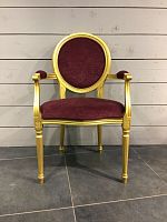 кресло с овальной спинкой «медальон», фасад золотой антик, ткань velvet lux 09 в Нижневартовске