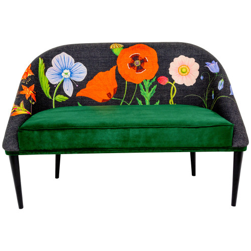 диван «ночной сад» прямой зеленый с рисунком в Нижневартовске