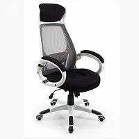 кресло компьютерное burgos белое с черным в Нижневартовске