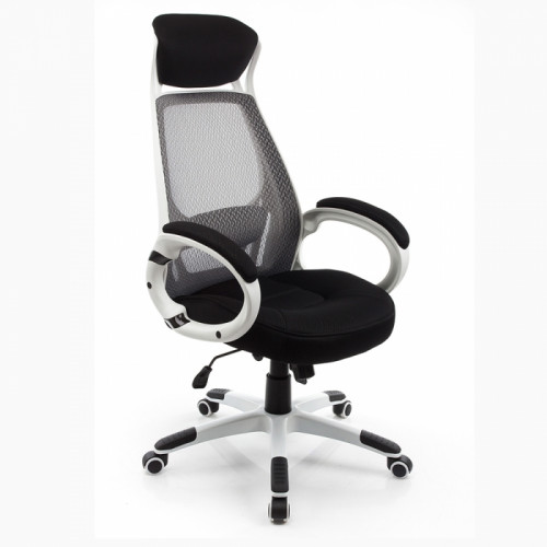 кресло компьютерное burgos белое с черным в Нижневартовске