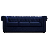диван прямой трехместный честерфилд синий большой 220 см в Нижневартовске