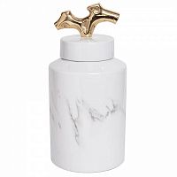 ваза керамическая c крышкой бело-серая 15*30см в Нижневартовске