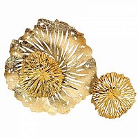 настенный декор цветок 55,9*38,7*7,6см золотой в Нижневартовске