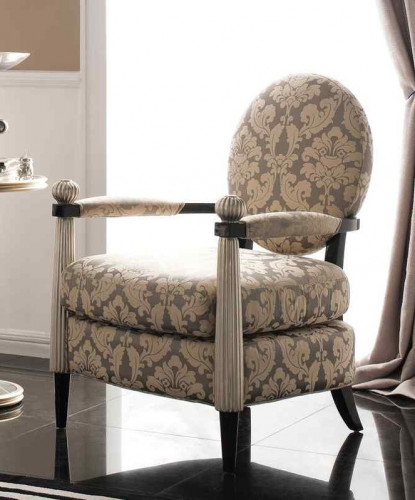 кресло черный лак/ сусальное серебро в Нижневартовске