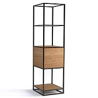 стеллаж kvadra 1 black темный дуб в Нижневартовске
