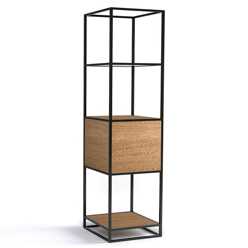 стеллаж kvadra 1 black темный дуб в Нижневартовске