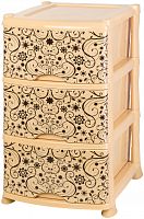 комод 3-х секционный декор 40х47х73 см violet элегант светлый в Нижневартовске