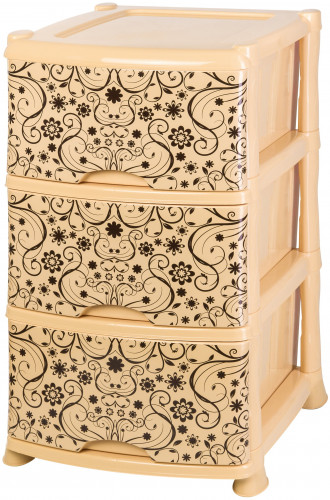 комод 3-х секционный декор 40х47х73 см violet элегант светлый в Нижневартовске