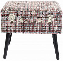 kare design пуф suitcase, коллекция "чемодан" 50*45*35, полиэстер, лен, полиуретан, сосна, красный в Нижневартовске