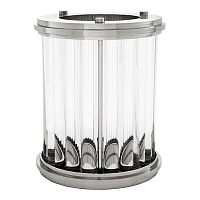 подсвечник стеклянный рельефный с серебряным ободком ruhlmann s от eichholtz, 33,5 см в Нижневартовске