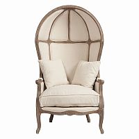 кресло с капюшоном versailles chair белый лен в Нижневартовске