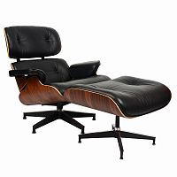 кресло eames style lounge chairчерное с коричневым в Нижневартовске