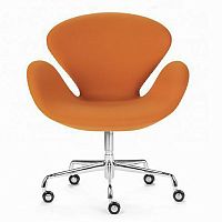кресло swan на колесиках оранжевое в Нижневартовске