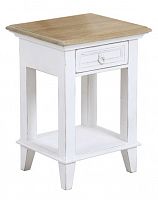 тумбочка прикроватная либерти с 1 ящиком и полкой белая с состариванием в Нижневартовске