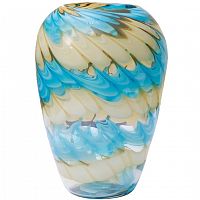 ваза стеклянная (бело-синяя) h27d18,5 в Нижневартовске