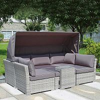 комплект мебели из искуственного ротанга asir-g серый на 5 персон в Нижневартовске