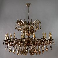 подвесная люстра ambiente leon 2128/12+12 pb tear drop бронза в Нижневартовске