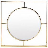 зеркало золотое круглое в квадратной раме 80 см в Нижневартовске