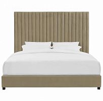 кровать двуспальная 180х200 см жемчужно-бежевая mora в Нижневартовске