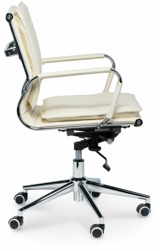 кресло компьютерное харман lb (ivory) хром / слоновая кость экокожа в Нижневартовске