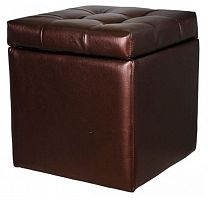 пуф шарм-дизайн квадро с ящиком экокожа коричневый в Нижневартовске