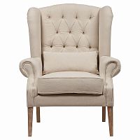 кресло wing back armchair белый лен в Нижневартовске