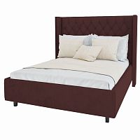 кровать двуспальная 180х200 коричневая из велюра wing-2 в Нижневартовске