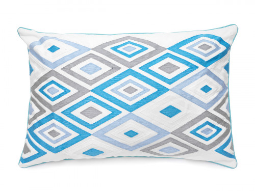 голубая декоративная подушка прямоугольная eclectic style ромбы в Нижневартовске