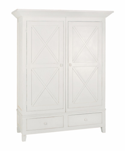 шкаф платяной двухдверный бретань с состариванием белый в Нижневартовске