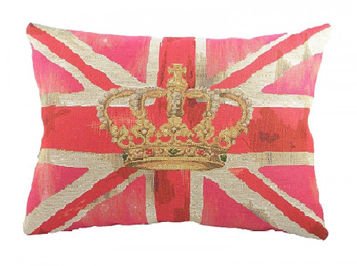 большая подушка с британским флагом crown pink в Нижневартовске