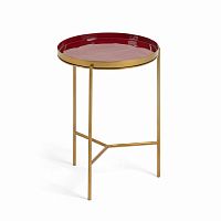 столик приставной naoko металлический бордовый от la forma (ex julia grup) в Нижневартовске