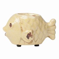 подсвечник керамический желтый рыбка, 10 см в Нижневартовске