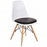 стул деревянный pc-011 белый / черный (eames style) в Нижневартовске