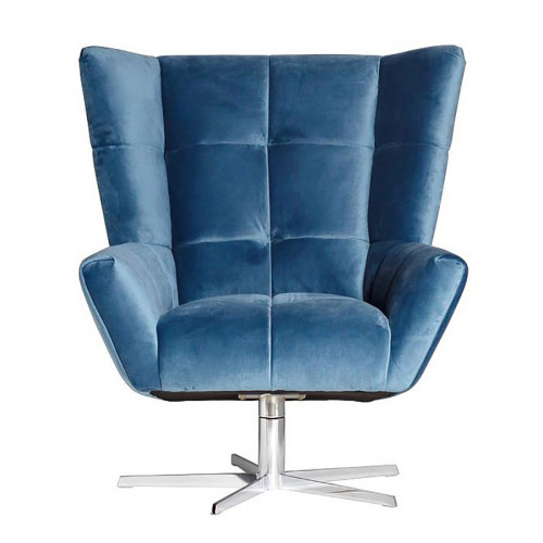 кресло вращающееся велюр синий 90*87*100см в Нижневартовске