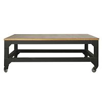 стол журнальный industrial на колесах черный в Нижневартовске