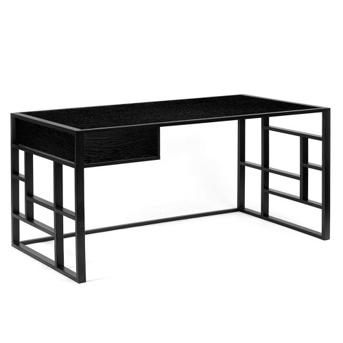 рабочий стол millenium lite 2 black черный дуб в Нижневартовске