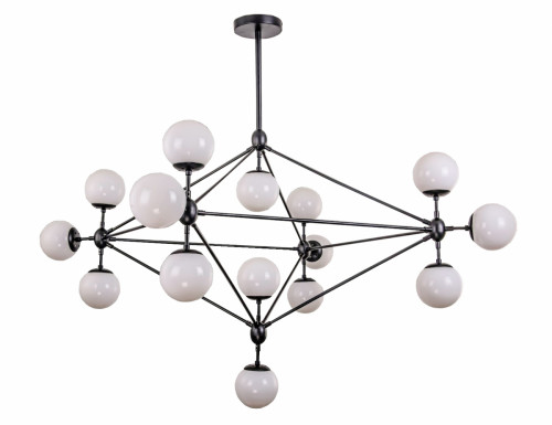 люстра modo 15 black+white черная, белые плафоны в Нижневартовске