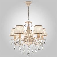 подвесная люстра eurosvet 10054/5 белый с золотом/прозрачный хрусталь strotskis в Нижневартовске