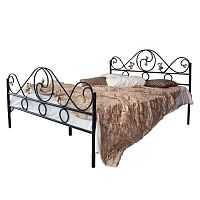 кованая двуспальная кровать 160х200 с двумя спинками черная венеция в Нижневартовске