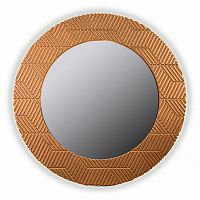 зеркало золотое круглое диаметр 75 см с рельефом полосы fashion bronze в Нижневартовске